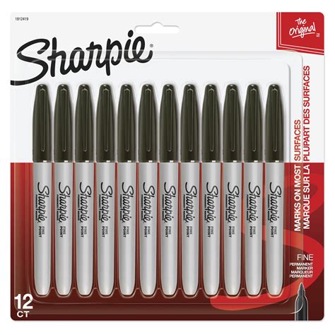 Sharpie Permanent Markers Fine Point Black Count Walmart Com