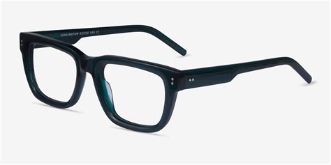 kensington rectangle teal full rim eyeglasses eyebuydirect