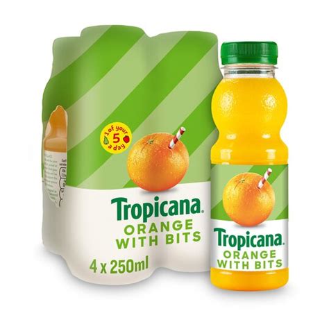 Tropicana Orange Juice Original 4 X 250ml Tesco Groceries