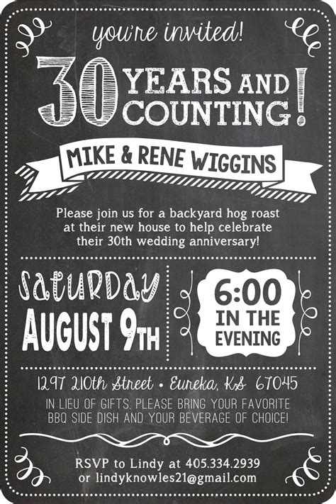 Welcome to the 5th dead by daylight anniversary event! 30th Anniversary Party Invite www.Quick-DrawDesign.com | Wedding anniversary party invitations ...