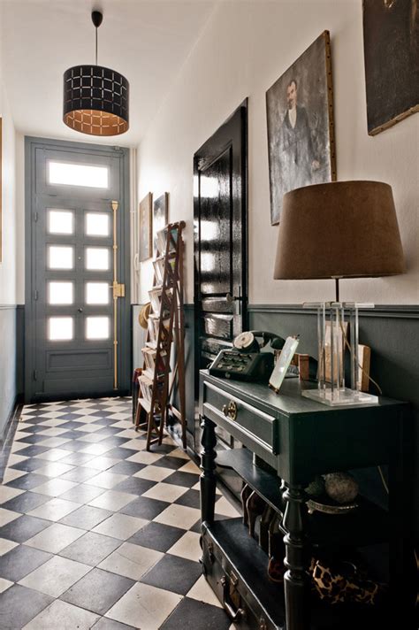 Foyer Flooring Inspiration Black And White Checkered Tile