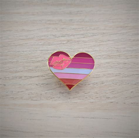 lipstick lesbian enamel pin lesbian pride pin flag pins etsy