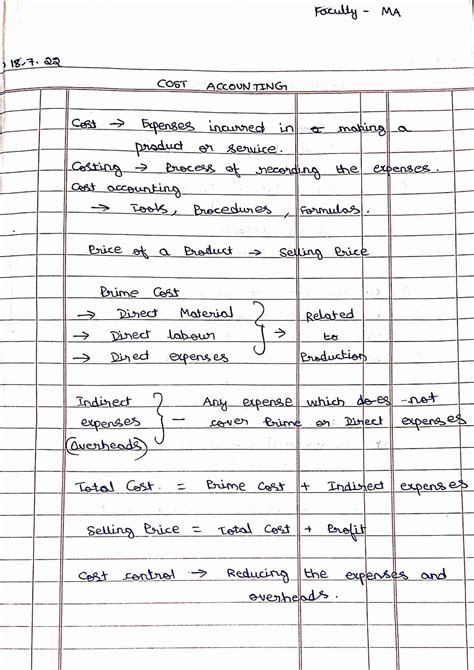 Cost Accounting Ma Mam Notes Unit Iv Distribution Of Overheads