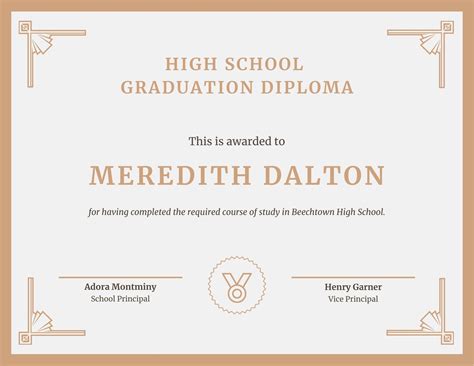 High School Certificate Designs