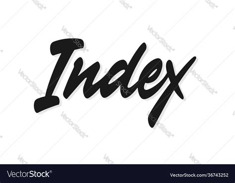 Index Lettering Royalty Free Vector Image Vectorstock