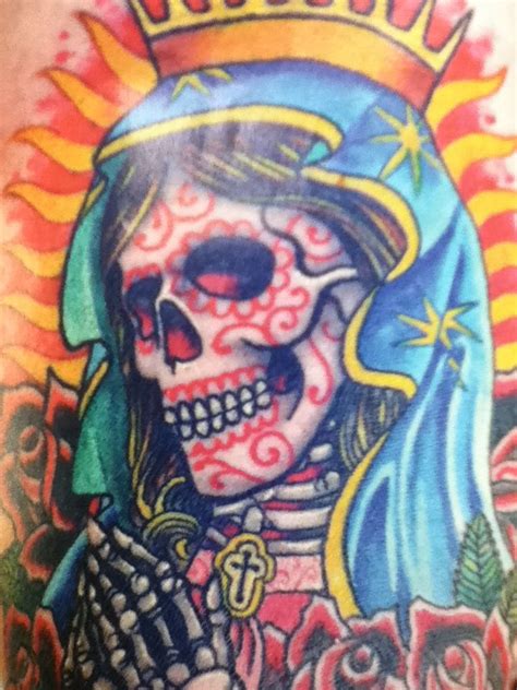 Virgin Mary Dia De Los Muertos Version Tattoo By Zilly666deviantart