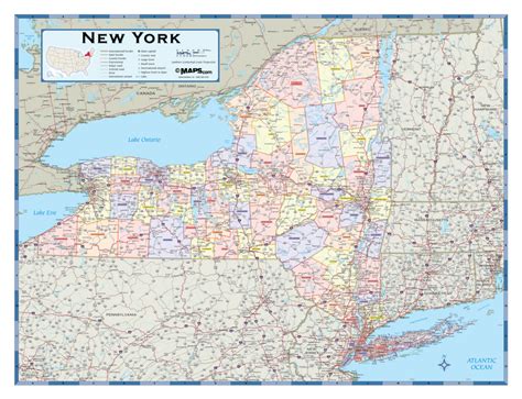 New York Counties Wall Map