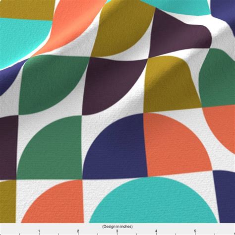 Retro Mod Geometric Shapes Fabric Mod Geometry By Ravynka Etsy