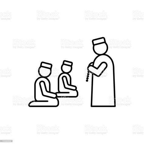 Islamic Prayers Mosque Icon Simple Line Outline Vector Religion Icons