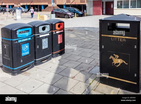 Recycling Bins And Public Toilets At The Guineas Shopping Center