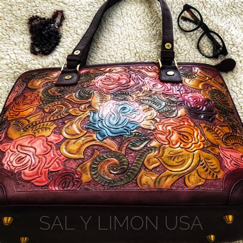 Tooled Leather Purse / Leather Purse / Hand Painted Purse / Genuine Leather / Carved Purse 
