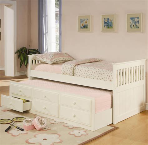 White Twin Trundle Bed Day Beds Seat N Sleep