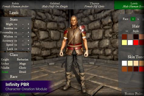 Modules Character Creation New Game Scene Game Toolkits Unity