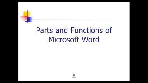 Parts And Functions Of Microsoft Word Youtube