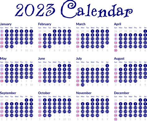 Calendario Azul 2023 Calendario Simple Minimalista Simple Png