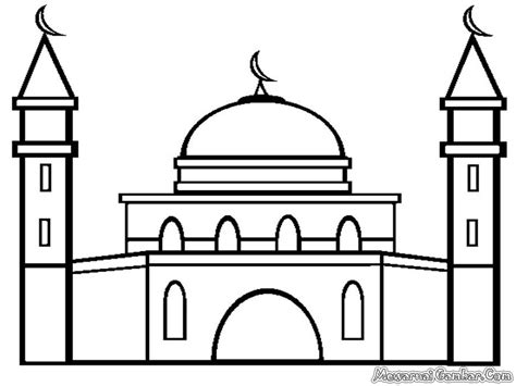 Gambar Masjid Kartun Hitam Putih Gambar Animasi Masjid Keren