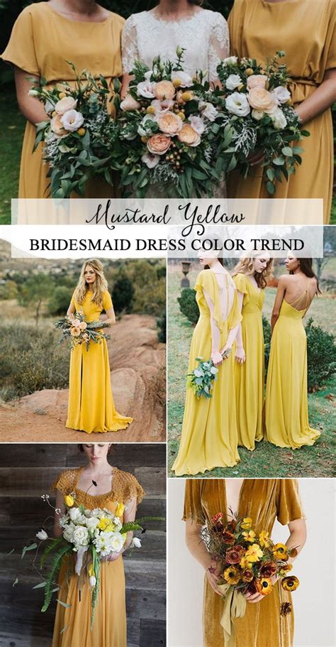 Trending Mustard Yellow Bridesmaid Dresses Emmalovesweddings