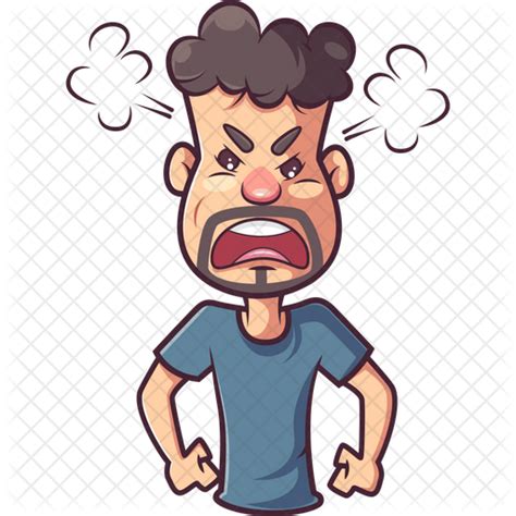 Angry Man Icon Download In Sticker Style