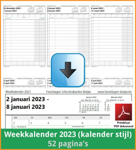 Kalenders 2023 Gratis Downloaden En Printen Feestdagen Belgie 2023