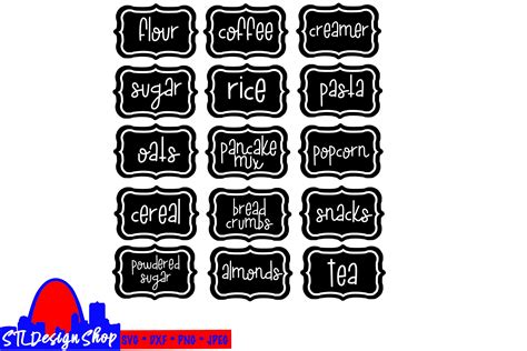 See to it that business details and important product instructions are retained. Pantry Label sheet SVG DXF file Decals Canisters ...