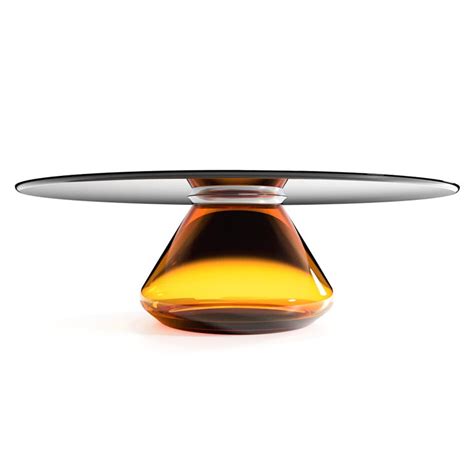 Amber Eclipse Contemporary Coffee Table Ft Glass Base And Top Grzegorz Majka At 1stdibs