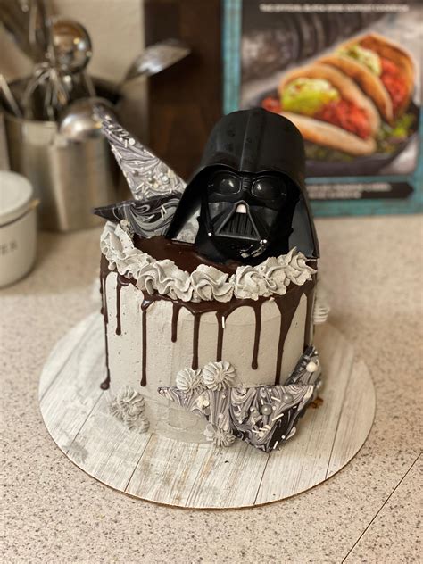 Darth Vader Cake That I Made For My Sons 1st Birthday Star Wars
