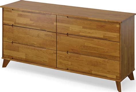 Solid Cherry Wood Linn 6 Drawer Dresser In Natural Finish In 2022