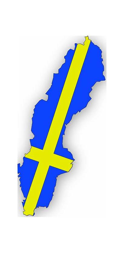 Sweden Flag Map Clip Vector Swedish Clipart