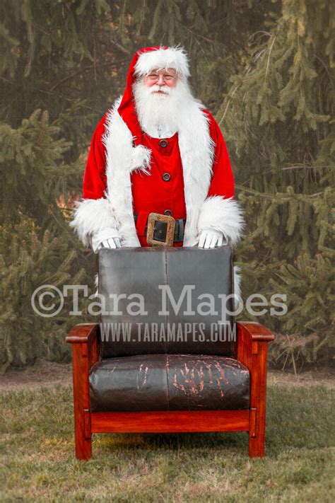 Santa Digital Backdrop Santa Standing Behind Chair Santa Christmas