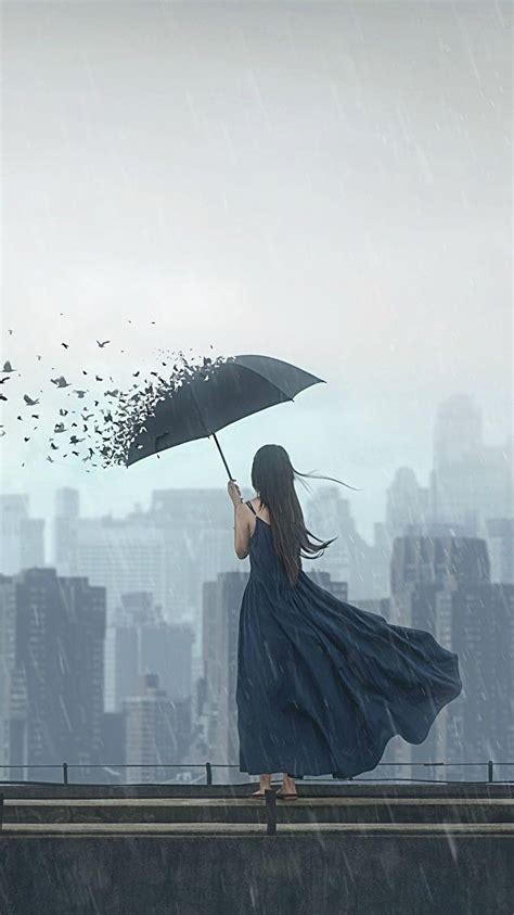 Anime Rain Girl Umbrella Rainy Girl Hd Phone Wallpaper Pxfuel