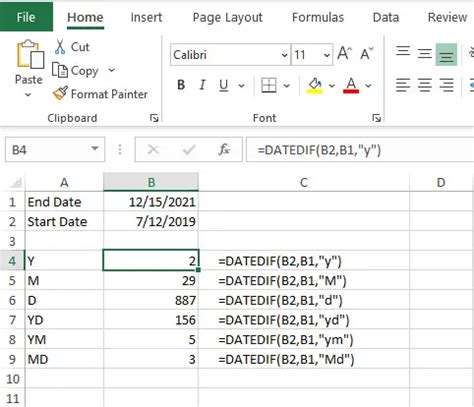 Excel DateDif Function Difference Between Two Dates Chris Menard