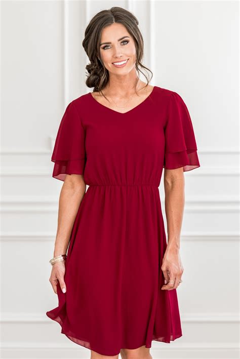 Claire Modest Holiday Dress or Modest Bridesmaid Dress in Wine (Burgundy or Dark … | Modest ...