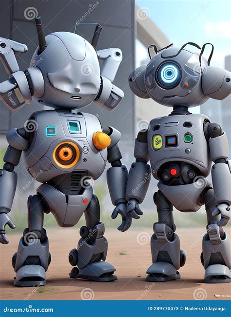 3d Animated Adorable Cute And Futuristic Robot Pet Or Helper Image