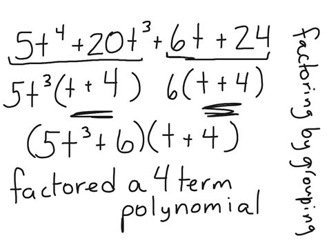 Factoring By Grouping A 4 Term Polynomial Math Algebra Factoring Polynomials Showme