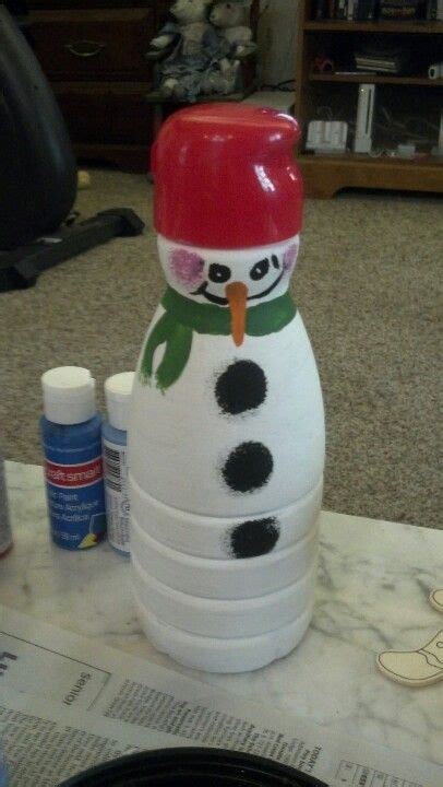 Coffee Creamer Snowman Reuse Crafts Snowman Crafts Diy Snowman