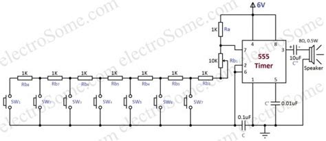 Simple Electronic Piano Using 555 Timer Car Wiring Diagram