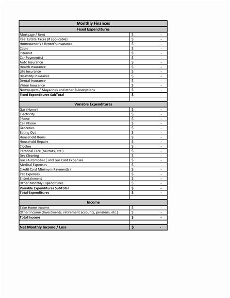 Financial Planning Worksheets Personal Pdf Free Printable Excel — Db