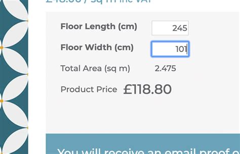 Image Showing How To Add Your Room Dimensions To Our Patterned Vinyl