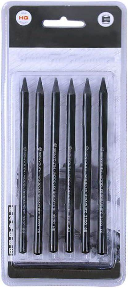 Na 6 Pcs Woodless Charcoal Pencils Professional Pure Carbon Sketch Pens
