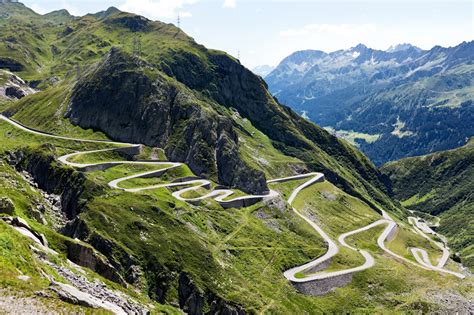 Cycling The Cobbled Gotthard Pass Airolo Andermatt Switzerland