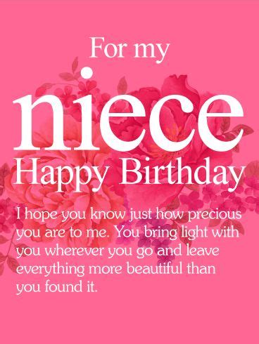 Have a wonderful birthday to you! To my Precious Niece - Happy Birthday Wishes Card | Birthday & Greeting Cards by Davia | Happy ...