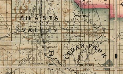 Siskiyou County California 1887 Old Wall Map Reprint With Etsy