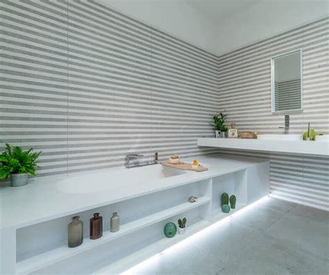 Decorative Imatation Stone Grey And White Striped Feature Wall Tiles By