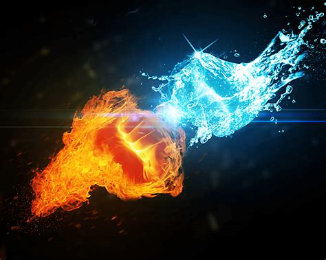 Fire Vs Water Wallpapers Wallpaper Cave