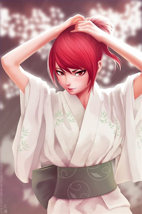 Hd Wallpaper Anime Anime Girls Short Hair Redhead Red Eyes Kimono Persona 3 Wallpaper Flare