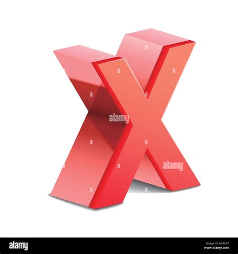 3d Red Letter X Isolated On White Background Stock Vector Image And Art