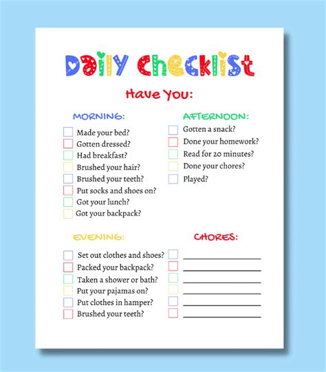 11 Daily Routine Checklists For Kids Free Printable Cassie Smallwood