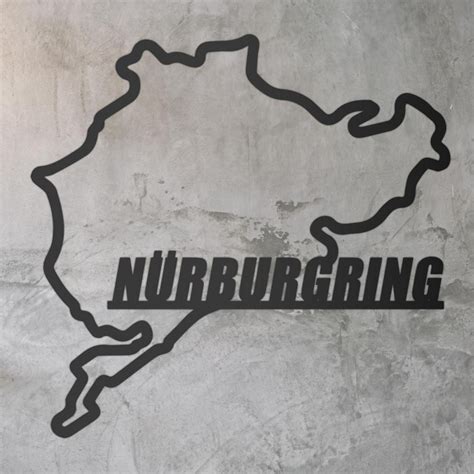 Nürburgring Race Track Black Steel Wall Art 48cm Black Country