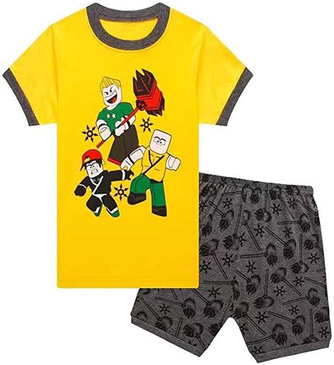 N Boys Roblox Dinosaur Pajamas Sets Cotton Short Sleeve 2 Pieces Pjs