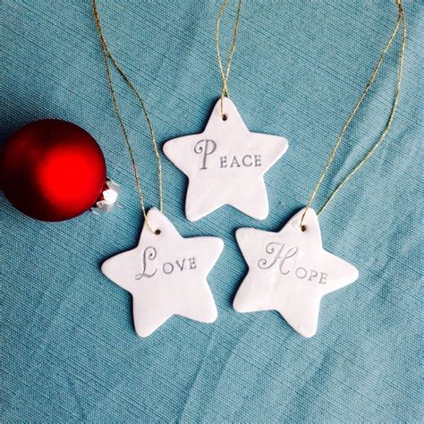 3 White Star Christmas Ornaments Holiday Tree Decoration